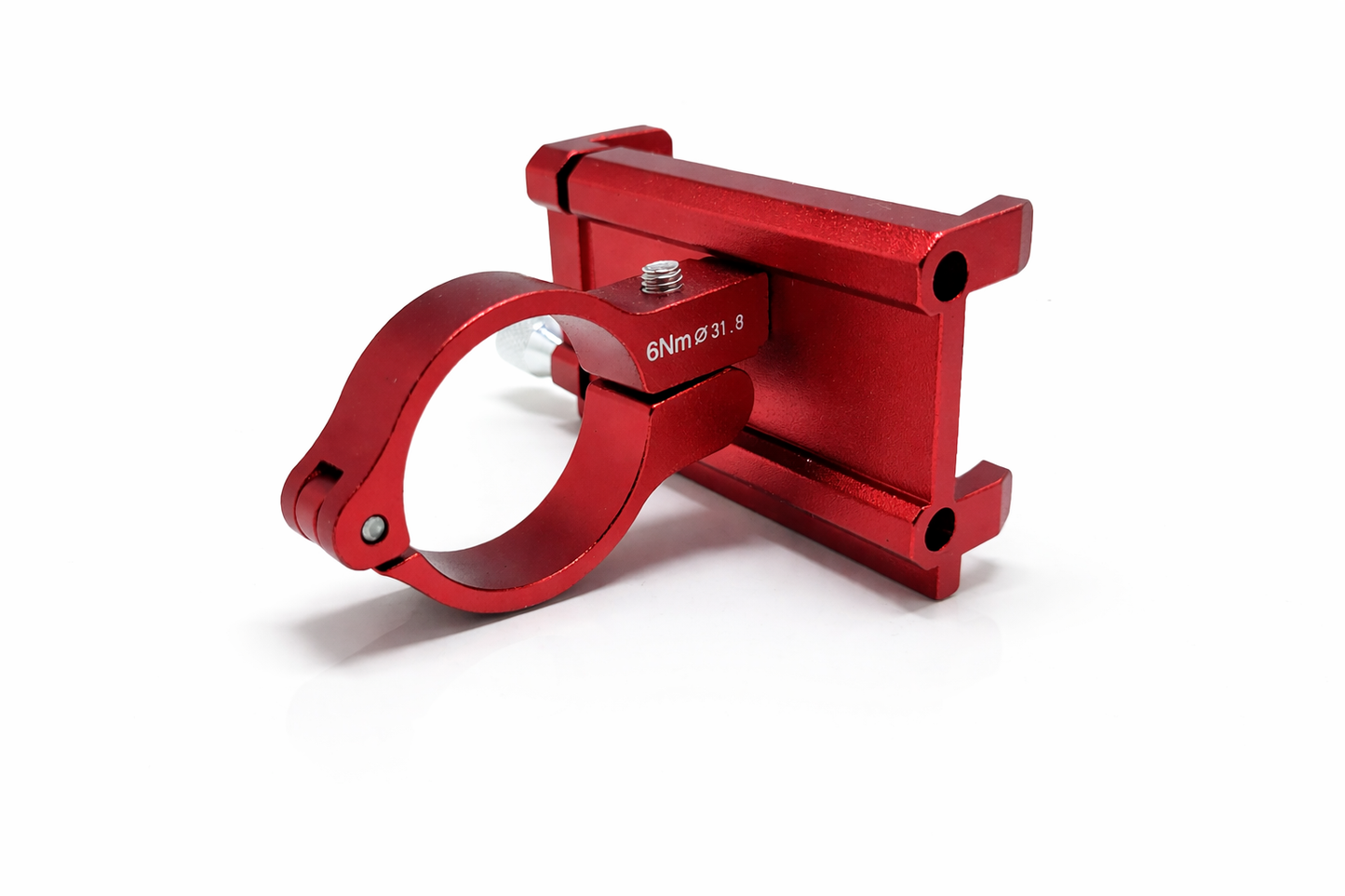 Support téléphone vélo universel en aluminium rouge réglable dos 3