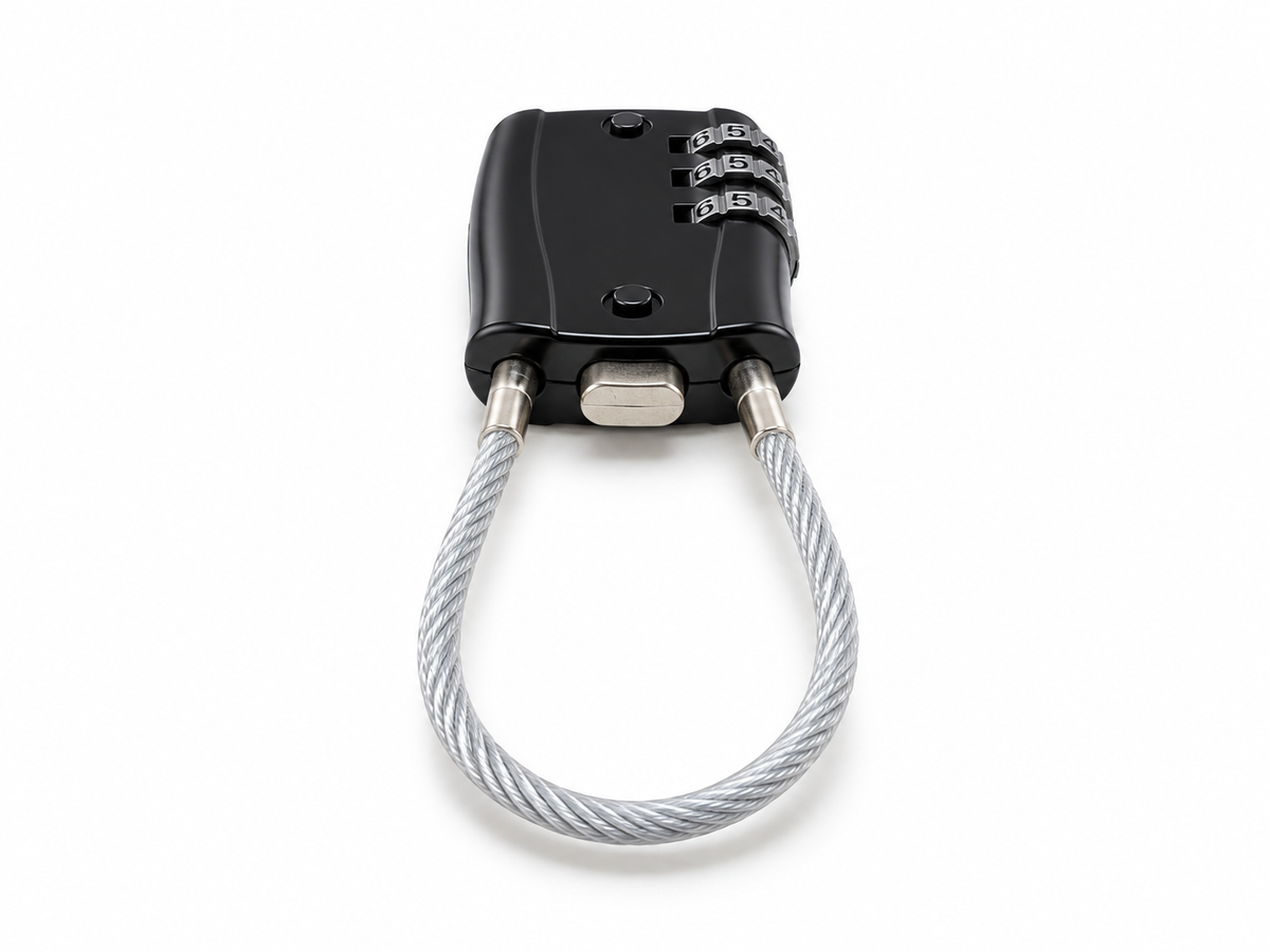 Cadenas à code de voyage avec câble – 4 couleurs
