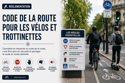 Code de la route pour les vélos et trottinettes