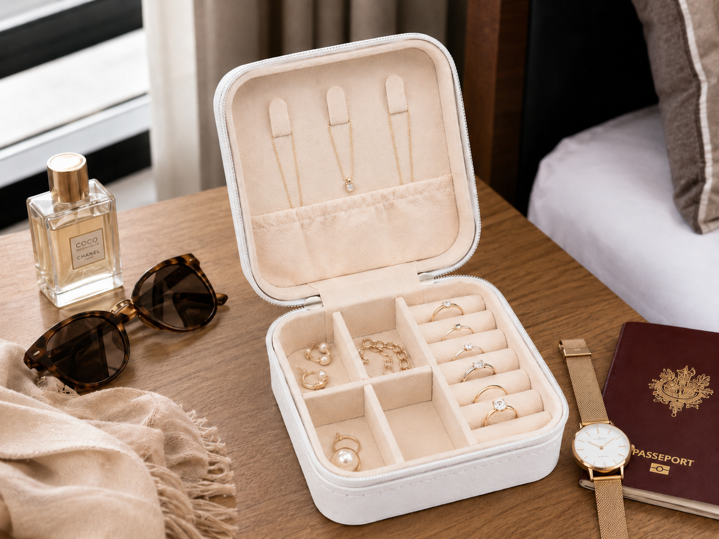 Boîte de rangement compacte pour bijoux