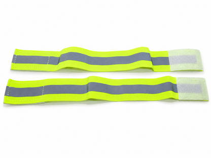 Brassards fluorescents réfléchissants jaune fluo avec une bande 2