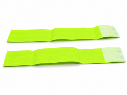 Brassards fluorescents réfléchissants jaune fluo avec deux bandes noires