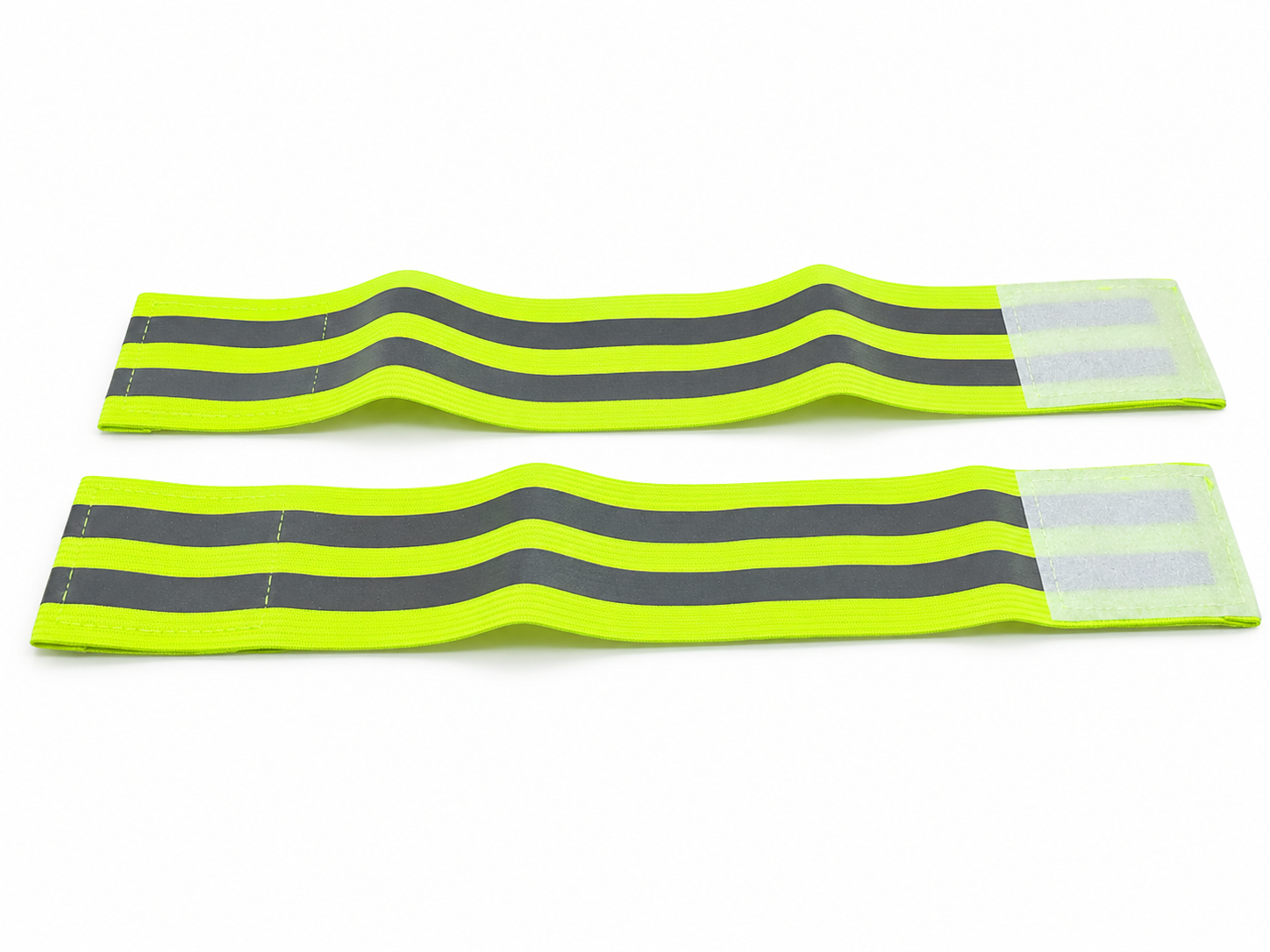 Brassards fluorescents réfléchissants jaune fluo avec deux bandes noires