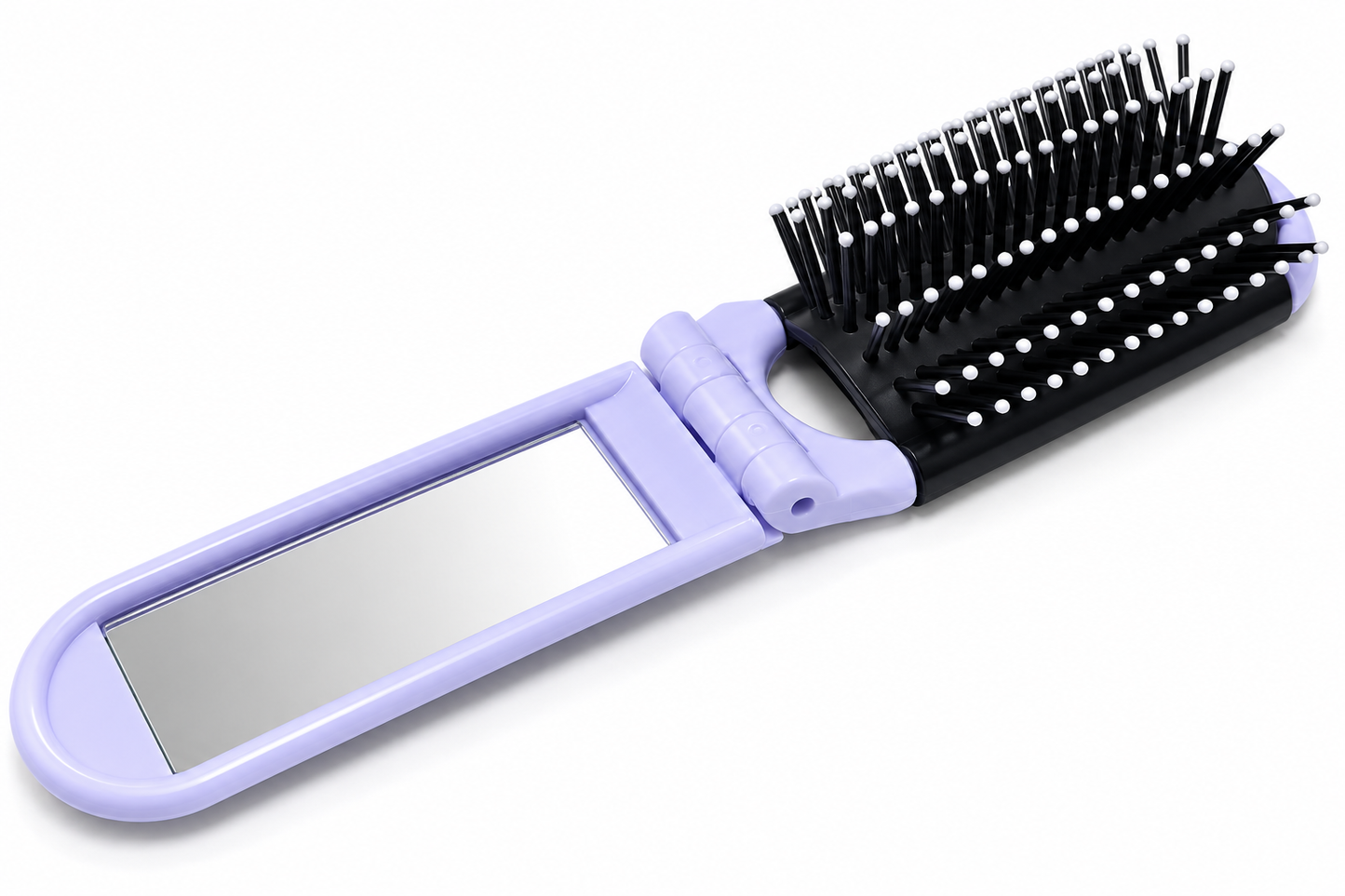 Brosse à cheveux pliable avec miroir – compacte de voyage