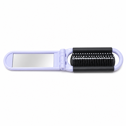 Brosse à cheveux pliable avec miroir – compacte de voyage
