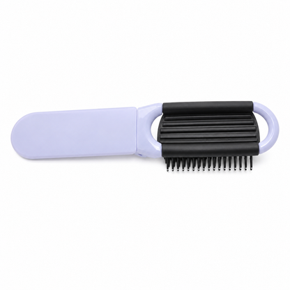 Brosse à cheveux pliable avec miroir – compacte de voyage