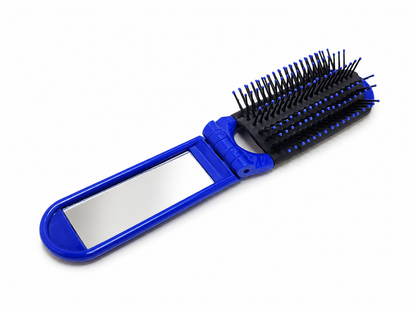 Brosse à cheveux pliable avec miroir – compacte de voyage
