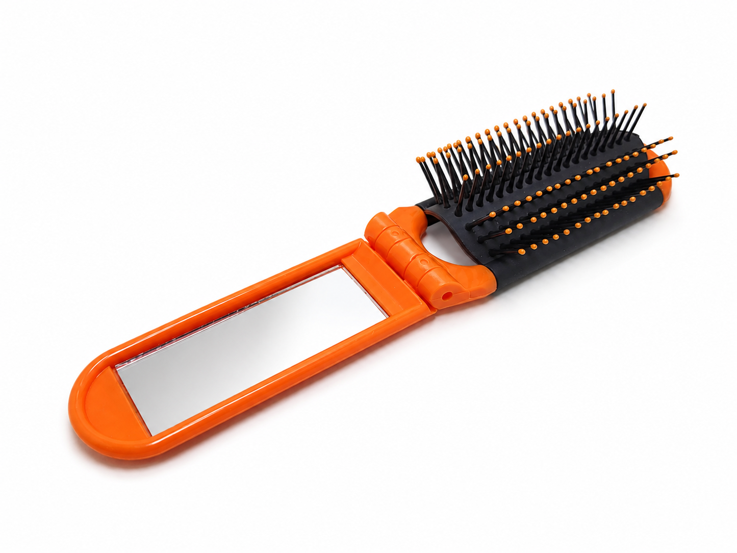 Brosse à cheveux pliable avec miroir – compacte de voyage