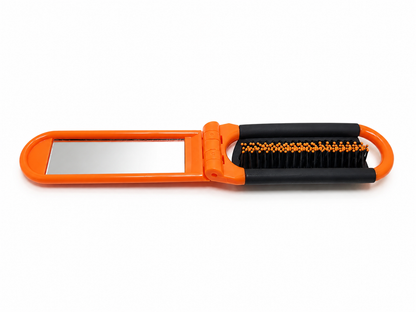 Brosse à cheveux pliable avec miroir – compacte de voyage