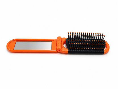 Brosse à cheveux pliable avec miroir – compacte de voyage
