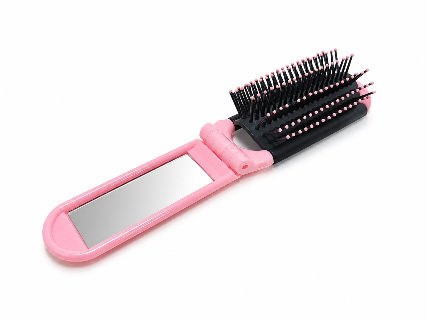 Brosse à cheveux pliable avec miroir – compacte de voyage