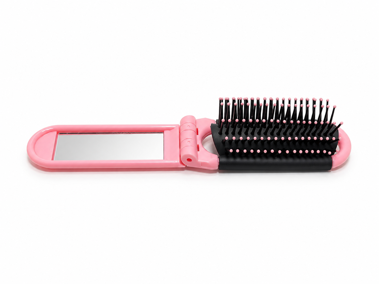 Brosse à cheveux pliable avec miroir – compacte de voyage