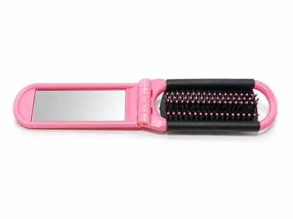 Brosse à cheveux pliable avec miroir – compacte de voyage