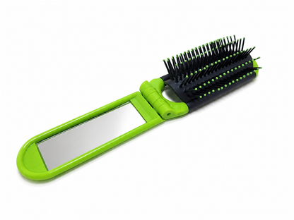 Brosse à cheveux pliable avec miroir – compacte de voyage