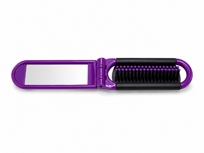 Brosse à cheveux pliable avec miroir – compacte de voyage