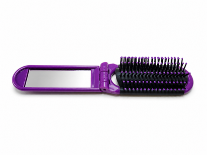 Brosse à cheveux pliable avec miroir – compacte de voyage