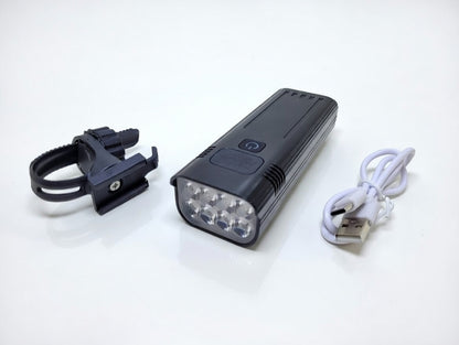 Éclairage vélo avant LED 3000 lumens rechargeable USB-C noir accessoires