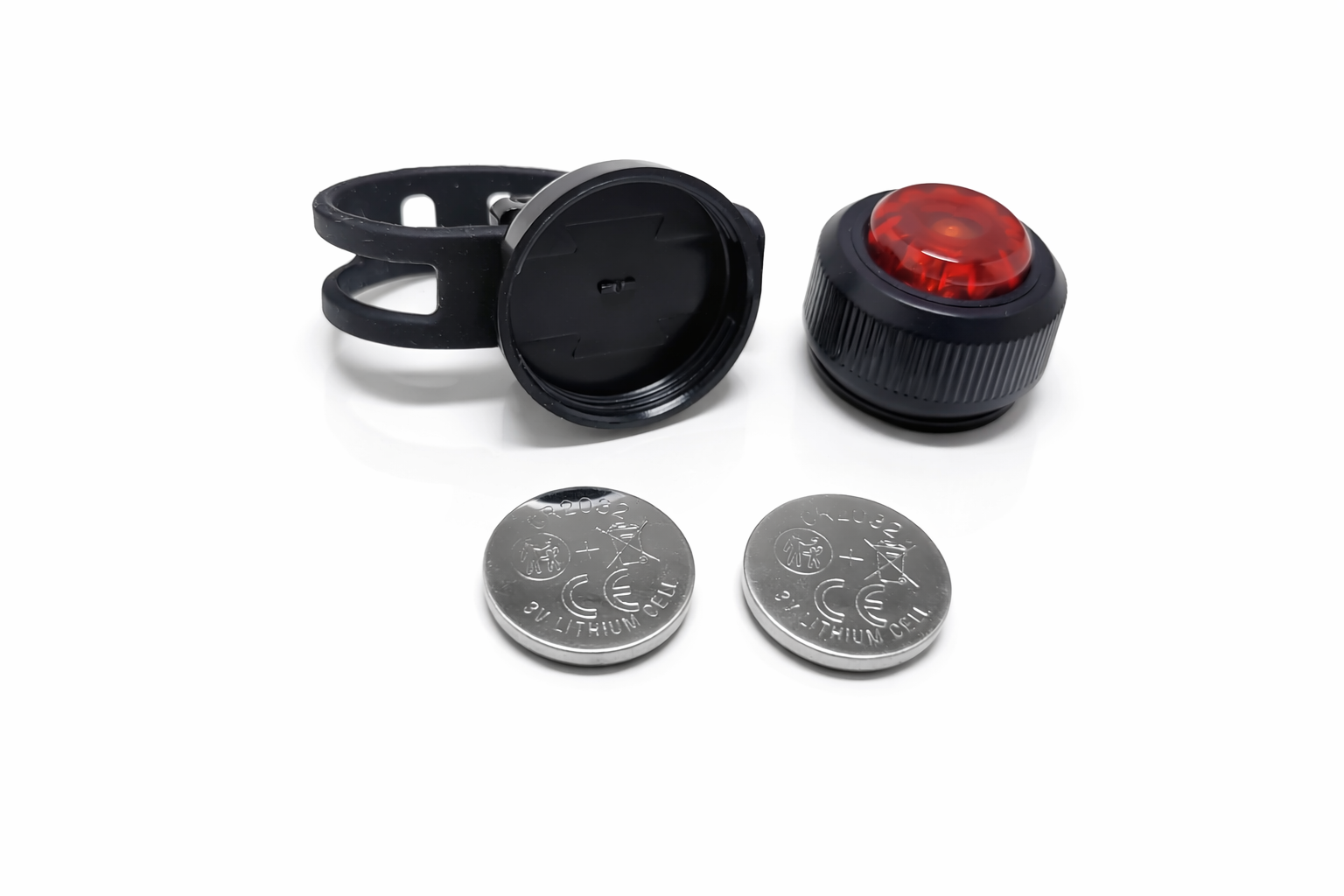 Kit éclairage vélo avec lampe avant LED noire et lumière arrière rouge 7