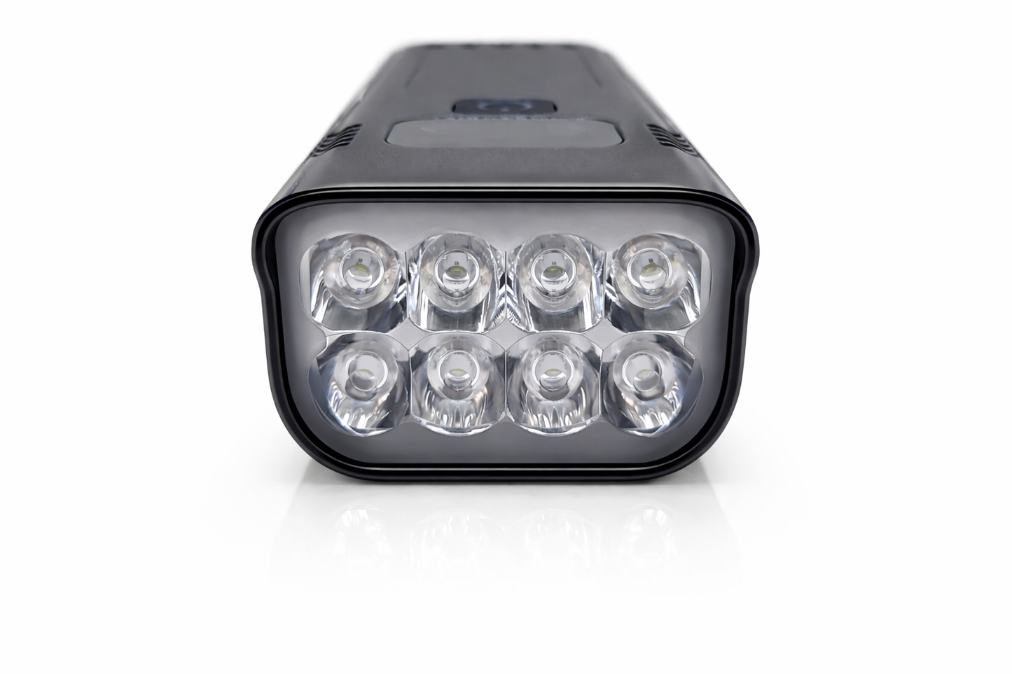 Kit éclairage vélo avec lampe avant LED noire et lumière arrière rouge face
