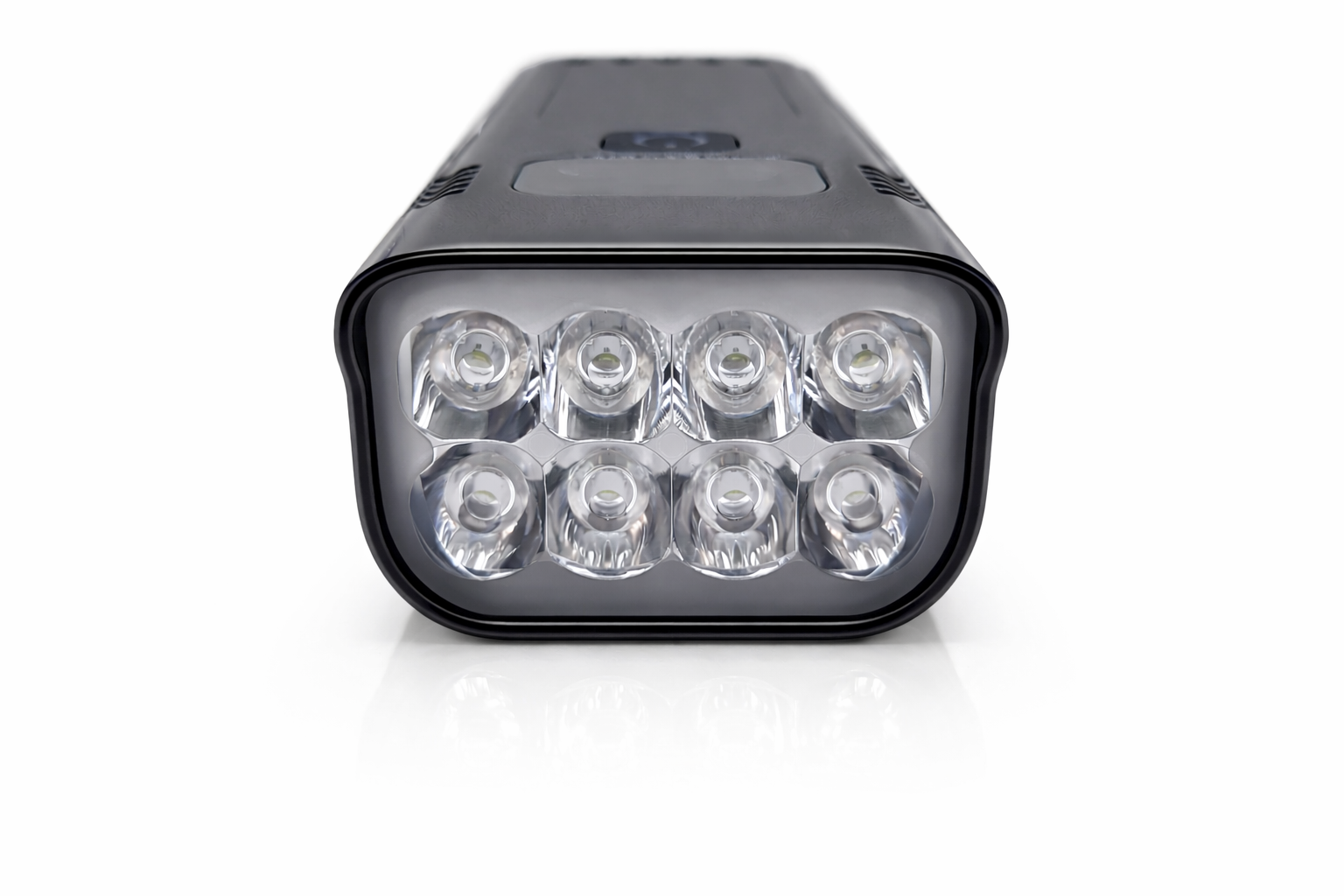 Kit éclairage vélo avec lampe avant LED noire et lumière arrière rouge face