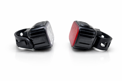 Kit éclairage vélo LED rechargeable avec lampe avant blanche et feu arrière rouge 6
