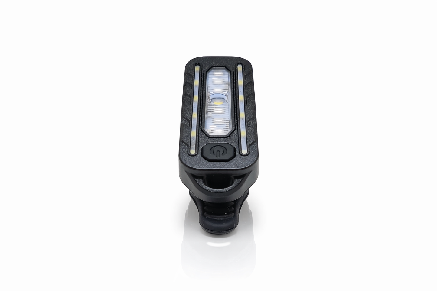 Éclairage vélo LED rechargeable USB-C multifonction noir à clips vue de dessus
