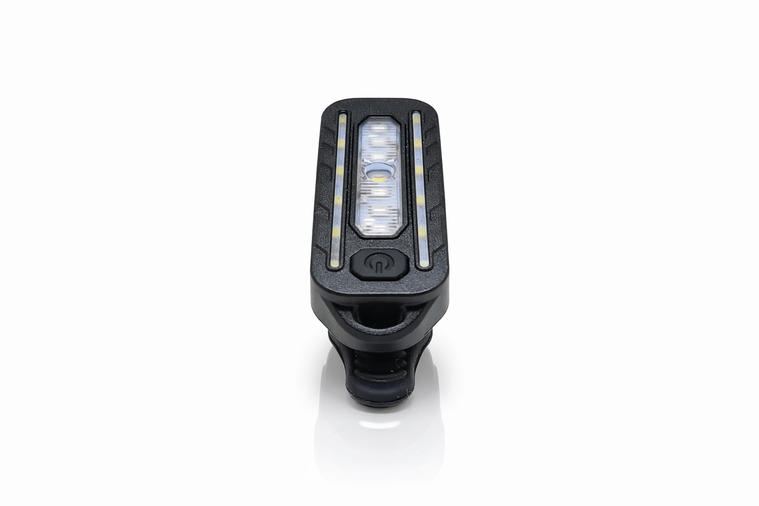 Éclairage vélo LED rechargeable USB-C multifonction noir à clips vue de dessus