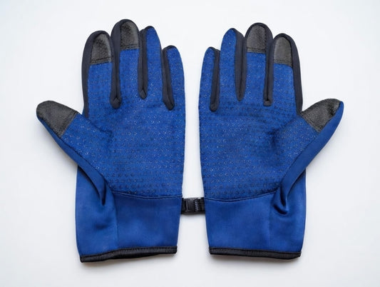 Gants vélo tactiles étanches et chauds avec fermeture zippée marine 2