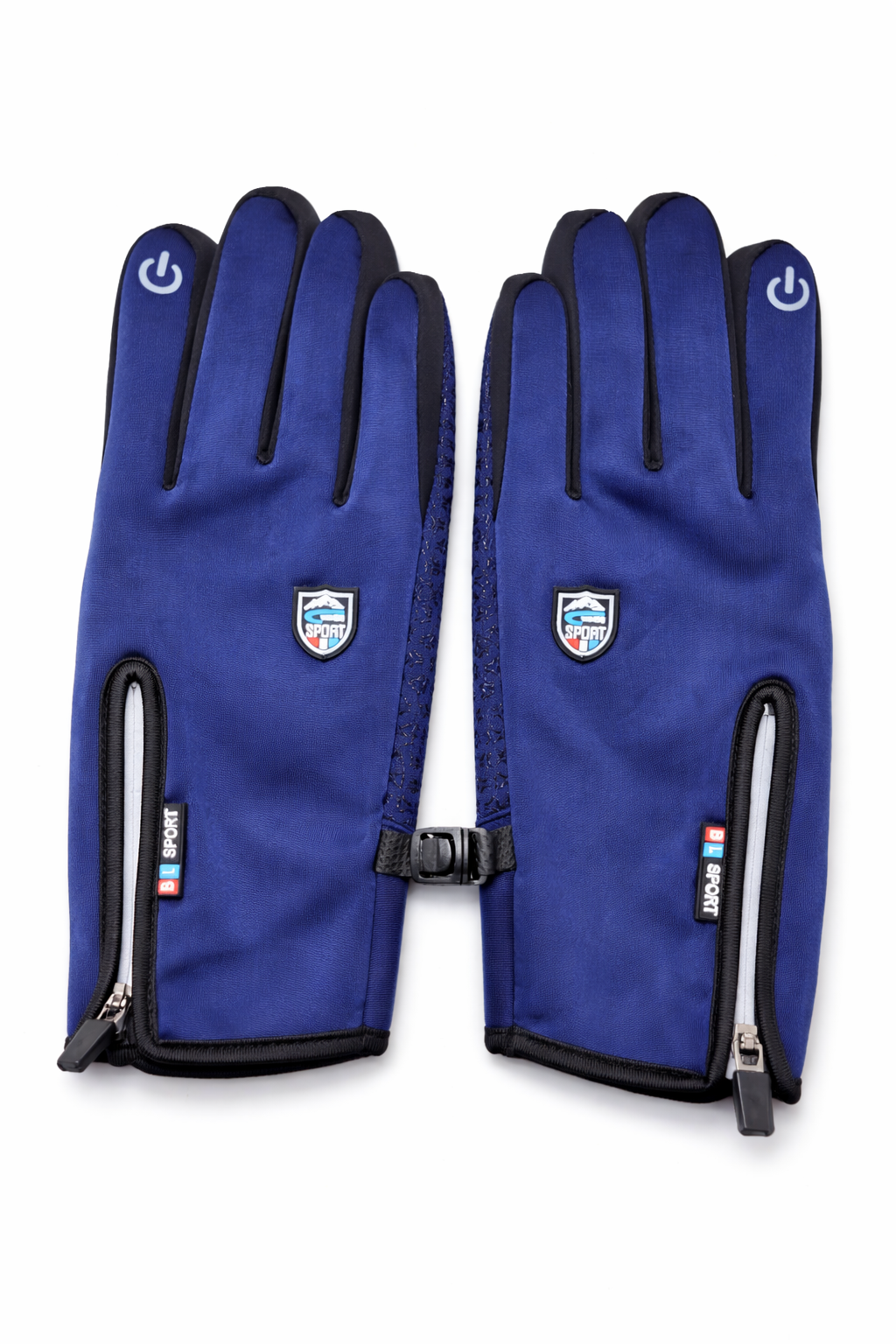 Gants vélo tactiles étanches et chauds avec fermeture zippée marine 3