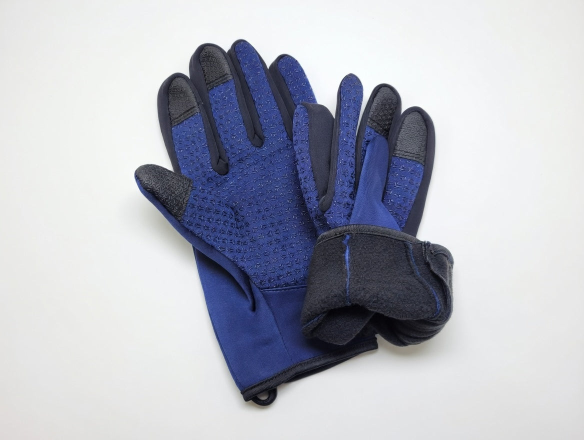 Gants vélo tactiles étanches et chauds avec fermeture zippée marine 4