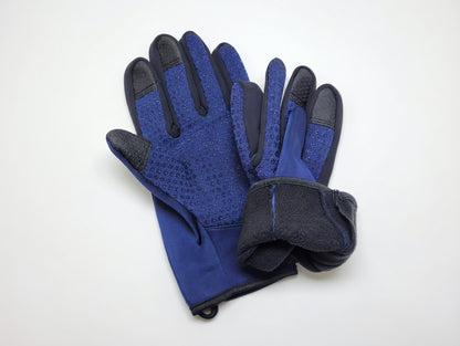 Gants vélo tactiles étanches et chauds avec fermeture zippée marine 4