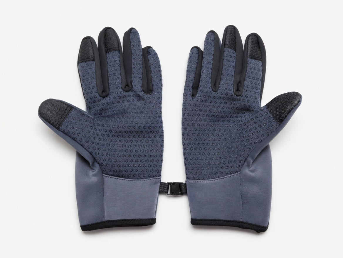 Gants vélo tactiles étanches et chauds avec fermeture zippée gris gris 2