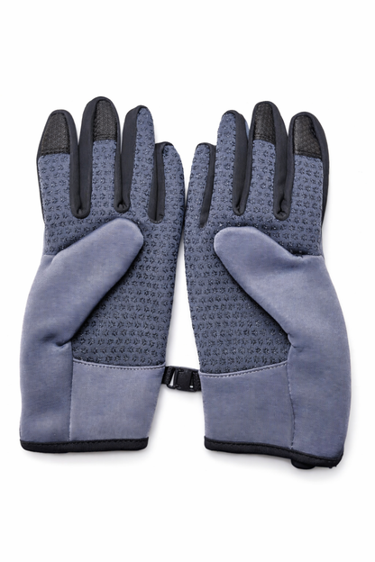 Gants vélo tactiles étanches et chauds avec fermeture zippée gris gris 3
