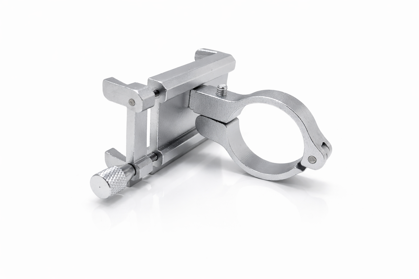 Support téléphone vélo universel en aluminium argenté réglable dos