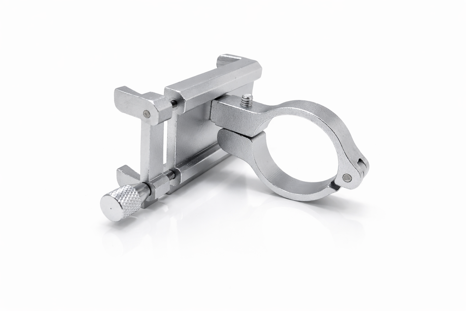 Support téléphone vélo universel en aluminium argenté réglable dos