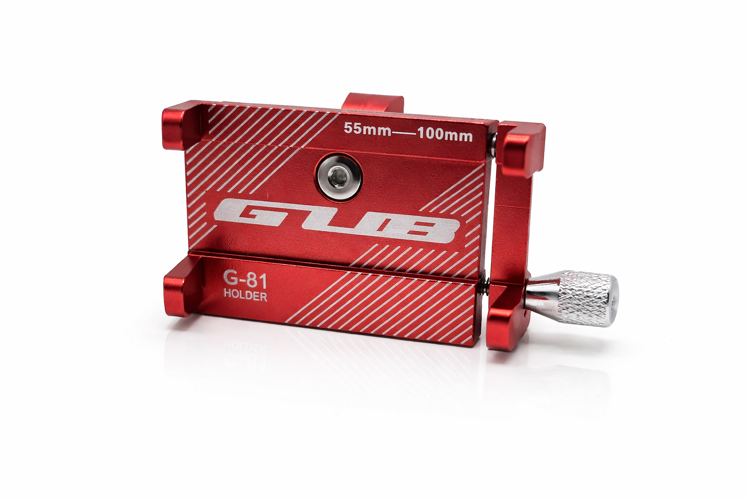 Support téléphone vélo universel en aluminium rouge réglable face