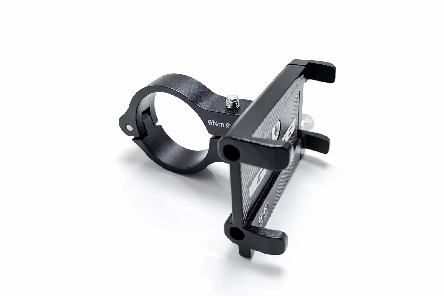 Support téléphone vélo universel en aluminium noir réglable coté