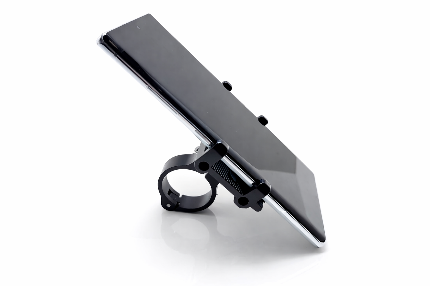 Support téléphone vélo universel en aluminium noir réglable avec téléphone 2