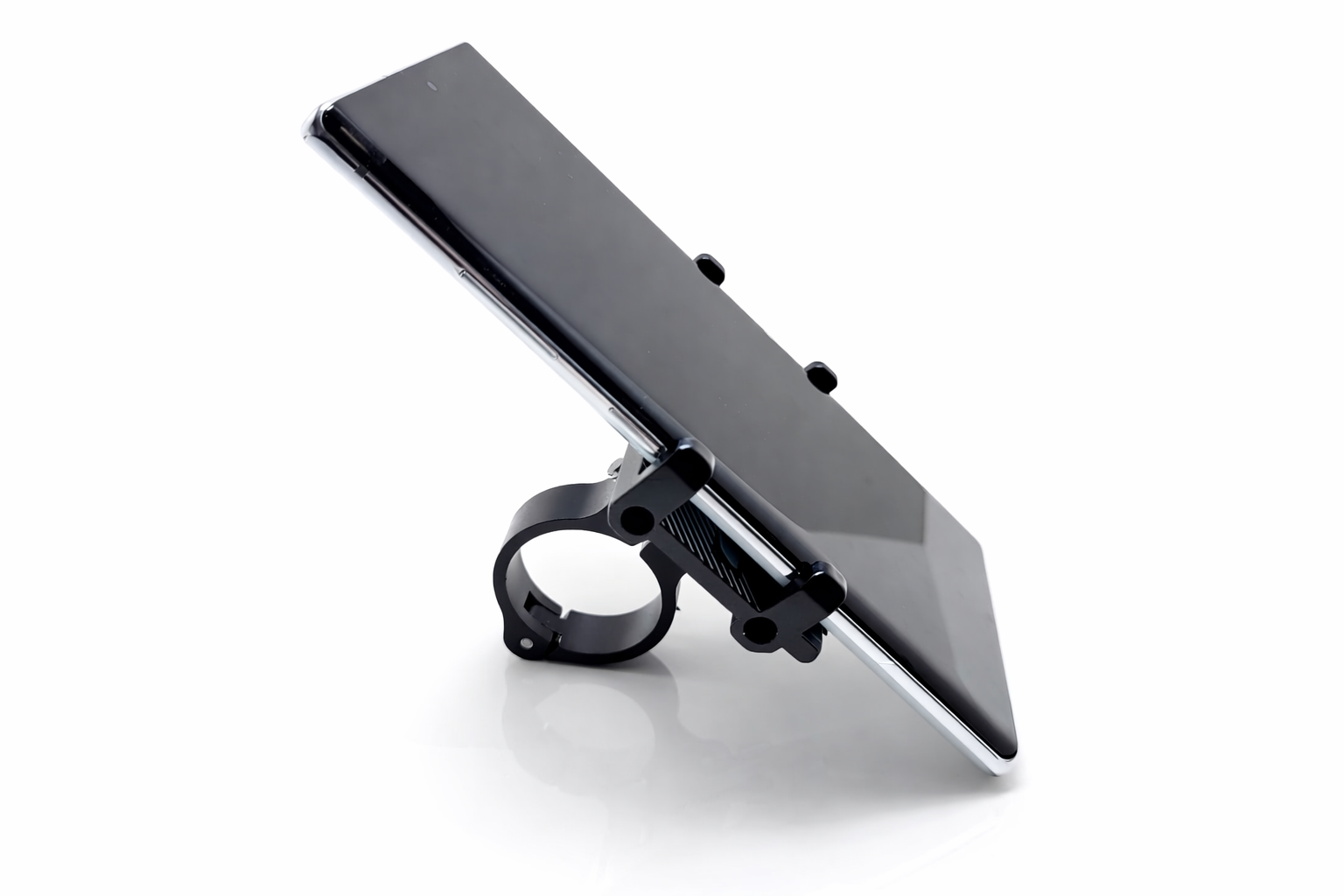 Support téléphone vélo universel en aluminium noir réglable avec téléphone 2