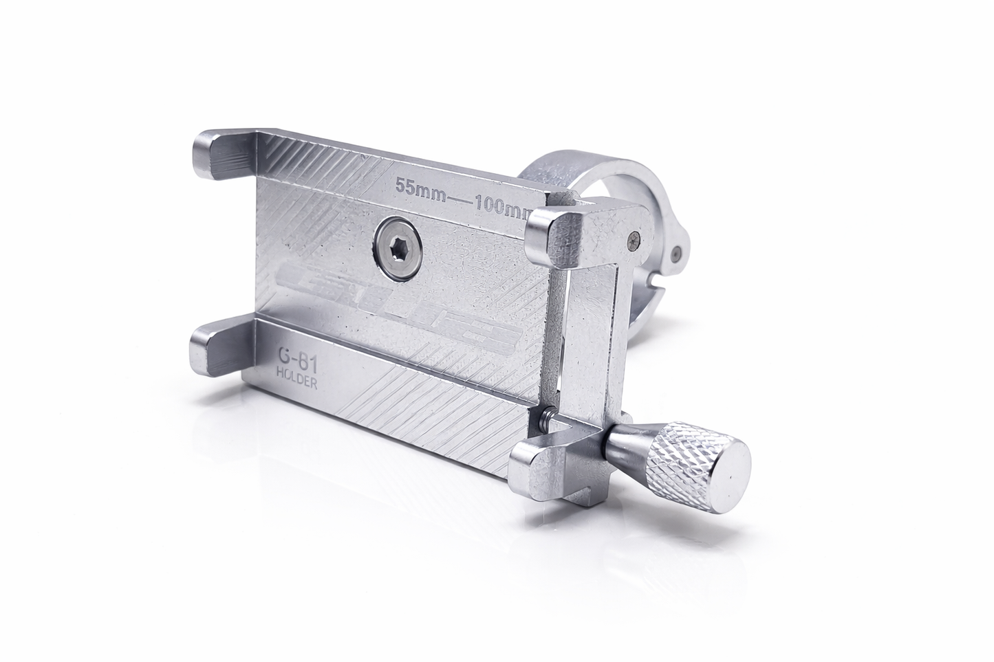 Support téléphone vélo universel en aluminium argenté réglable