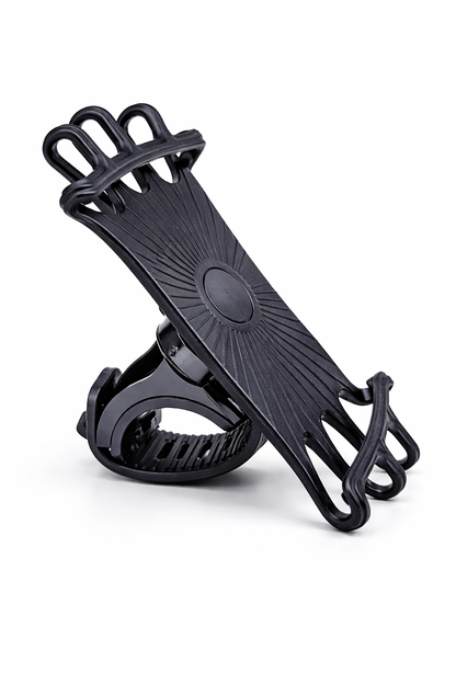 Support téléphone vélo en silicone noir universel coté 3