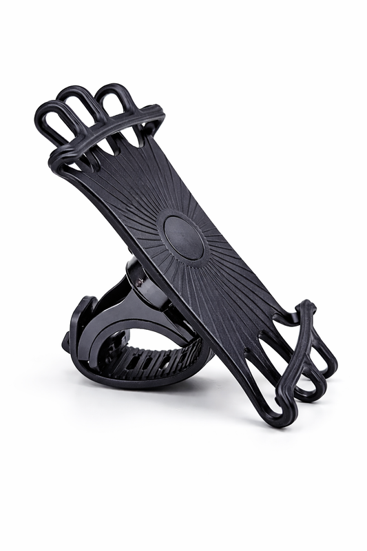 Support téléphone vélo en silicone noir universel coté 3