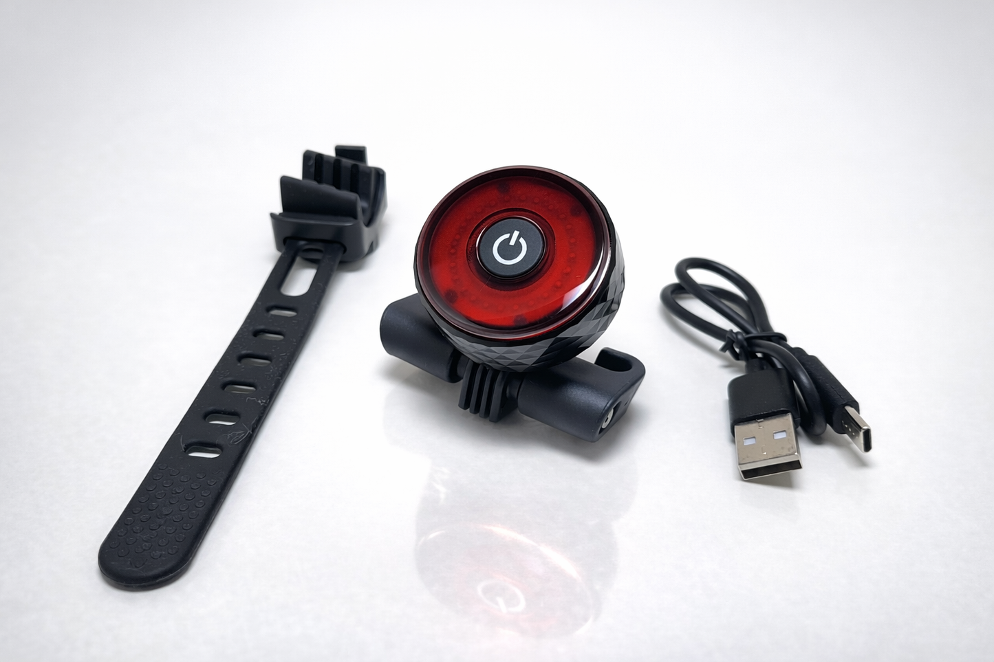 Éclairage arrière vélo LED rouge rechargeable compatible Apple Find My vue d'ensemble
