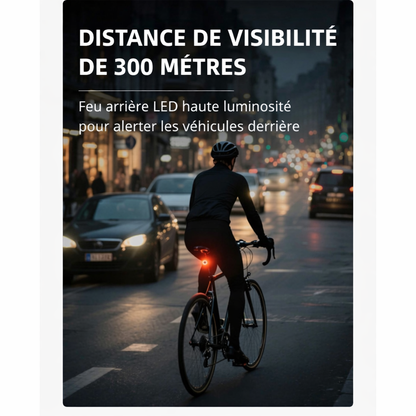Éclairage arrière vélo LED rouge rechargeable compatible Apple Find My vue en situation 2