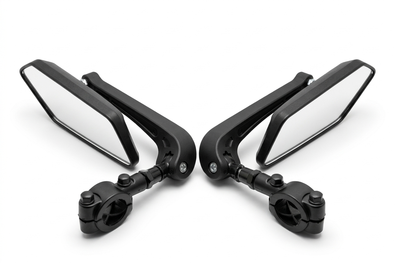 Lot de 2 rétroviseurs vélo universels noirs réglables vue d'ensemble