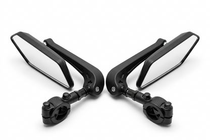 Lot de 2 rétroviseurs vélo universels noirs réglables vue d'ensemble