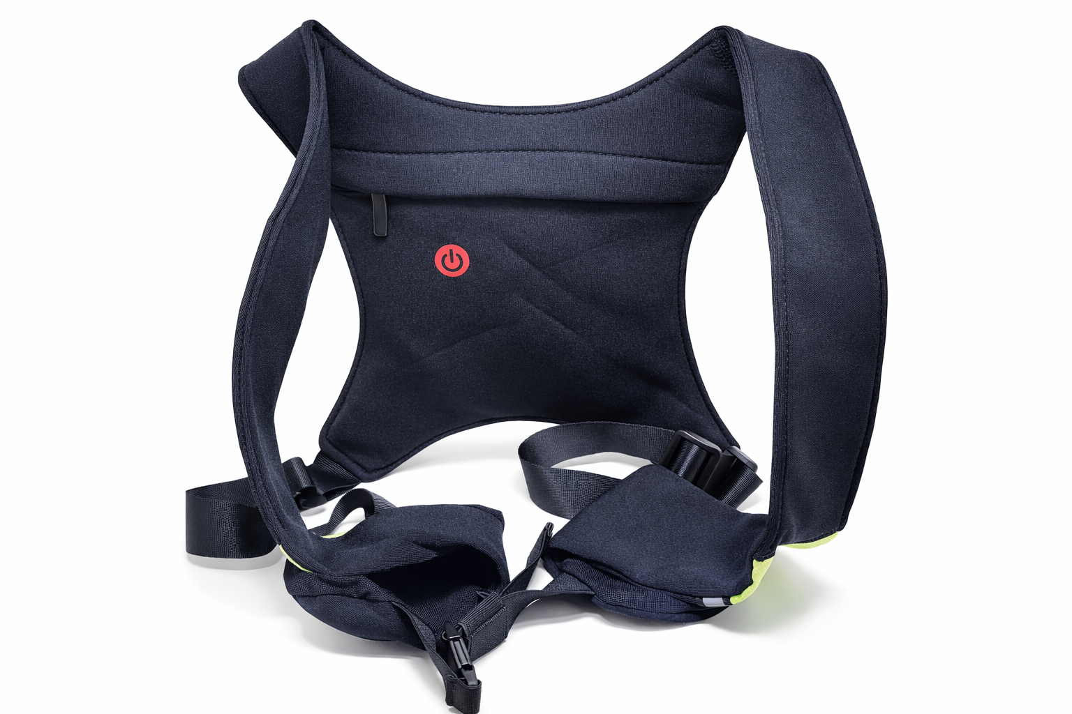 Gilet de signalisation vélo LED noir et jaune avec télécommande sans fil dos
