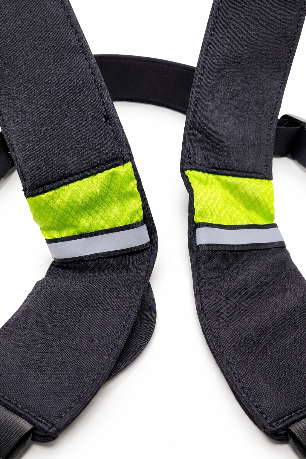Gilet de signalisation vélo LED noir et jaune avec télécommande sans fil bandes réfléchissantes