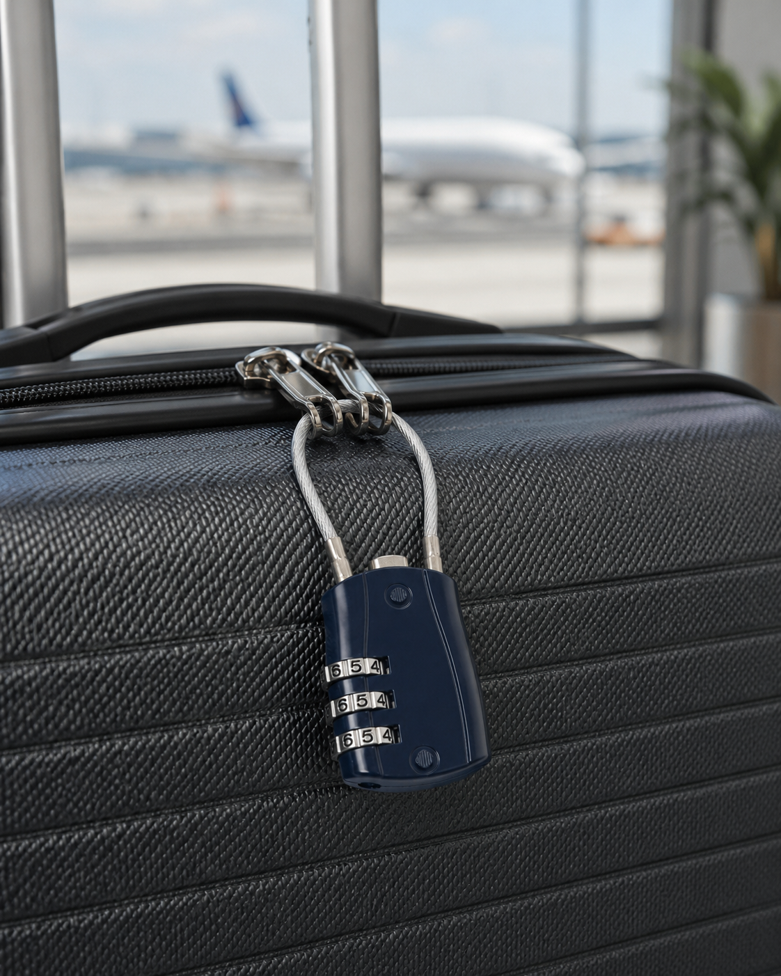 Cadenas à code de voyage avec câble – 4 couleurs