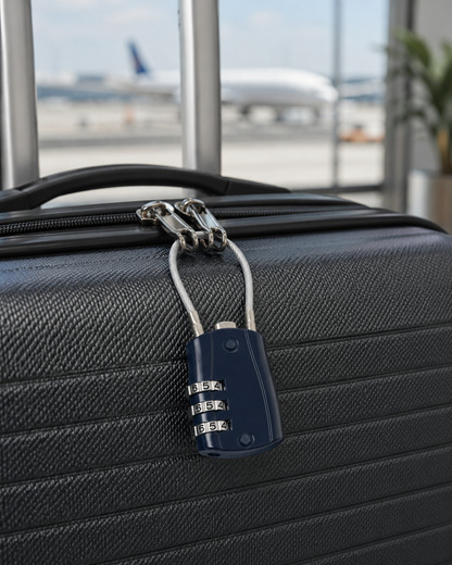 Cadenas à code de voyage avec câble – 4 couleurs
